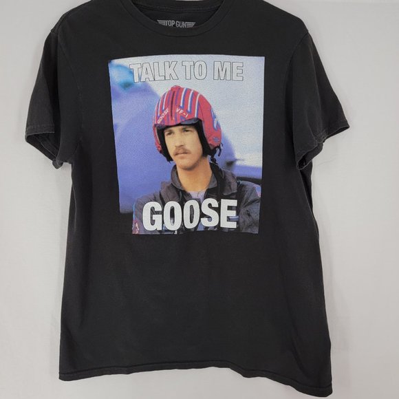 Top Gun Shirts Top Gun Talk To Me Goose Graphic Tshirt Black Mens